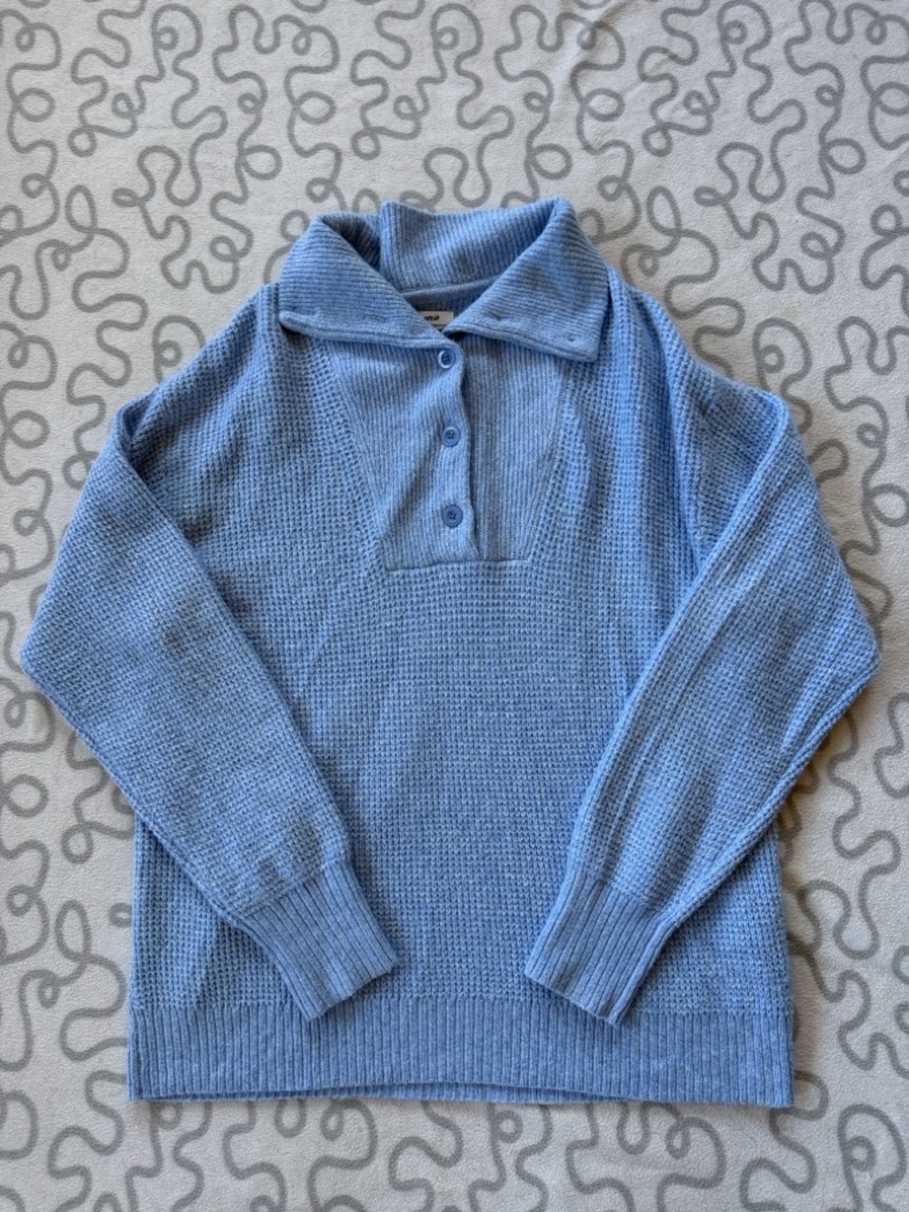 Aerie CozyUp Waffle Button Sweater